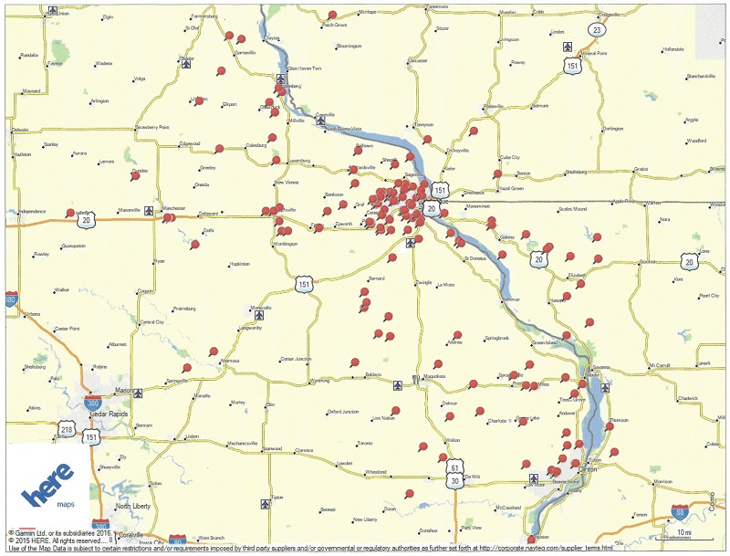 Map showing our installations in the tri-state area.